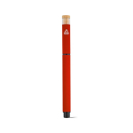 Caneta roller em alumínio reciclado e bambu com tinta azul cor vermelho vista traseira 