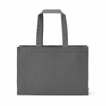 Saco de compras em algodão ecológico natural com fundo plano 280 g/m2 cor cinzento vista frontal 