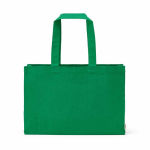 Saco de compras em algodão ecológico natural com fundo plano 280 g/m2 cor verde vista frontal 
