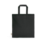 Saco em algodão reciclado natural com alças de 30 cm e 140 g/m² cor preto vista traseira 