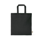 Saco em algodão reciclado natural com alças de 30 cm e 140 g/m² cor preto vista frontal 