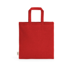 Saco em algodão reciclado natural com alças de 30 cm e 140 g/m² cor vermelho vista traseira 