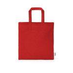 Saco em algodão reciclado natural com alças de 30 cm e 140 g/m² cor vermelho vista frontal 