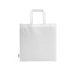Saco em algodão reciclado natural com alças de 30 cm e 140 g/m² cor branco vista traseira 