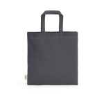 Saco em algodão reciclado natural com alças de 30 cm e 140 g/m² cor cinzento vista traseira 