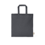 Saco em algodão reciclado natural com alças de 30 cm e 140 g/m² cor cinzento vista frontal 