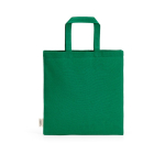 Saco em algodão reciclado natural com alças de 30 cm e 140 g/m² cor verde vista traseira 