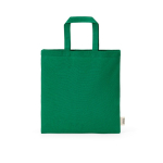 Saco em algodão reciclado natural com alças de 30 cm e 140 g/m² cor verde vista frontal 