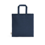 Saco em algodão reciclado natural com alças de 30 cm e 140 g/m² cor azul-marinho vista traseira 
