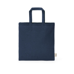 Saco em algodão reciclado natural com alças de 30 cm e 140 g/m² cor azul-marinho vista frontal 