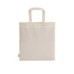 Saco em algodão reciclado natural com alças de 30 cm e 140 g/m² cor natural vista traseira 