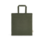 Saco em algodão reciclado natural com alças de 30 cm e 140 g/m² cor verde militar vista frontal 