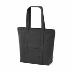Saco de compras em algodão reciclado com fecho de correr 360 g/m² cor preto