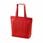 Saco de compras em algodão reciclado com fecho de correr 360 g/m² cor vermelho