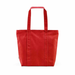 Saco de compras em algodão reciclado com fecho de correr 360 g/m² cor vermelho vista traseira 