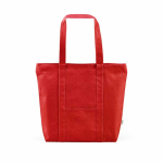 Saco de compras em algodão reciclado com fecho de correr 360 g/m² cor vermelho vista frontal 