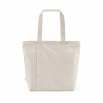 Saco de compras em algodão reciclado com fecho de correr 360 g/m² cor natural vista traseira 