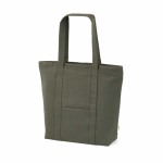 Saco de compras em algodão reciclado com fecho de correr 360 g/m² cor verde militar