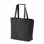 Saco de compras em algodão reciclado com fecho de pressão 360 g/m2 cor preto segunda vista