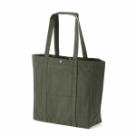 Saco de compras em algodão reciclado com fecho de pressão 360 g/m2 cor verde militar segunda vista