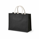Saco de compras em juta laminada com pegas de algodão 20L cor preto segunda vista