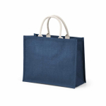 Saco de compras em juta laminada com pegas de algodão 20L cor azul-marinho segunda vista