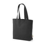 Saco de compras ecológico com bolso interior e asas compridas 220 g/m² cor preto