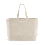 Saco de compras em algodão reciclado de 32 L com fole 400 g/m² cor natural vista frontal 