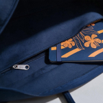 Saco de compras ecológico com fecho de correr completo 19L cor azul-marinho vista de detalhe 