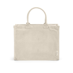 Saco de compras ecológico com fecho de correr completo 19L cor natural vista frontal 