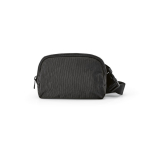 Bolsa de cintura impermeável em nylon reciclado com bolso traseiro 1,5L cor preto vista frontal 