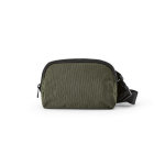 Bolsa de cintura impermeável em nylon reciclado com bolso traseiro 1,5L cor verde-escuro vista frontal 