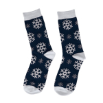 Meias de Natal em poliéster macio numa bola decorativa transparente cor azul-marinho primeira vista
