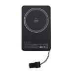 Powerbank magnética em liga de alumínio com ecrã 10.000 mAh cor cinzento-claro