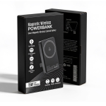 Powerbank magnética em liga de alumínio com ecrã 10.000 mAh cor cinzento-claro