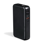 Powerbank compacta com cabo retrátil e carregamento rápido 10.000 mAh cor preto