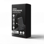 Powerbank compacta com cabo retrátil e carregamento rápido 10.000 mAh cor preto