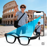 Óculos com inteligência artificial, fotografia, tradução e áudio BT cor preto