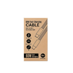 Cabo USB-C plano de 1 m ideal para carregamento rápido de 60 W cor preto