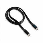 Cabo USB-C plano de 1 m ideal para carregamento rápido de 60 W cor preto