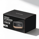 Coluna 4 em 1 com carregamento sem fios, relógio digital e luz 10W cor preto