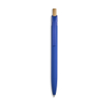 Caneta de alumínio reciclado com acabamento borracha, tinta azul cor azul real