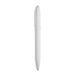 Caneta elegante de plástico reciclado emborrachado com tinta azul cor branco