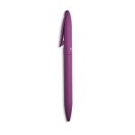 Caneta elegante de plástico reciclado emborrachado com tinta azul cor violeta