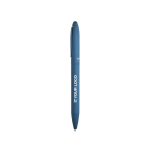 Caneta elegante de plástico reciclado emborrachado com tinta azul