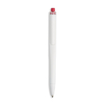 Caneta de plástico com design plano, NFC integrado e tinta preta cor vermelho