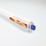 Caneta de plástico com design plano, NFC integrado e tinta preta cor azul-marinho