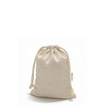 Saco pequeno em material ecológico com cordões a condizer 140 g/m² cor bege