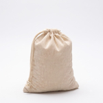 Saco com cordões em algodão reciclado e plástico reciclado 140 g/m² cor bege