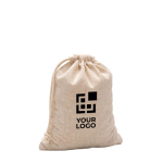 Saco com cordões em algodão reciclado e plástico reciclado 140 g/m²